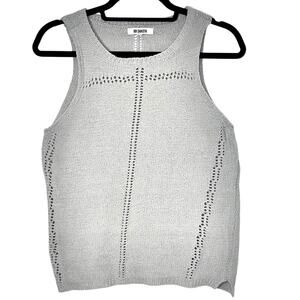 BB Dakota Knit Sweater Tank Top, Super Soft, Sleeveless, Cut Out, Womens XS Grey